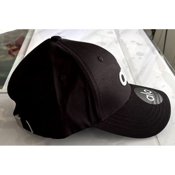 ALO Yoga Embroidered Off Duty Black White Adjustable Baseball Cap Hat NWT - Picture 4 of 9
